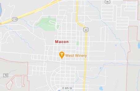 A google map image showing Macon's location